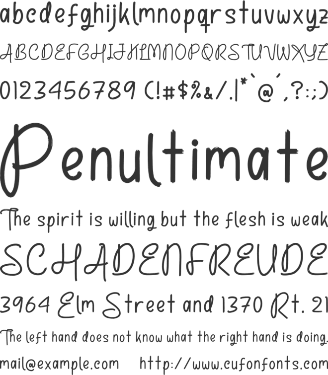 Girlthown font preview