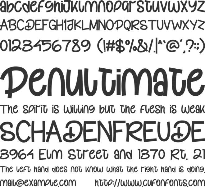 Damtune font preview