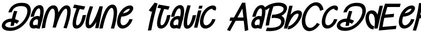 Damtune Italic font