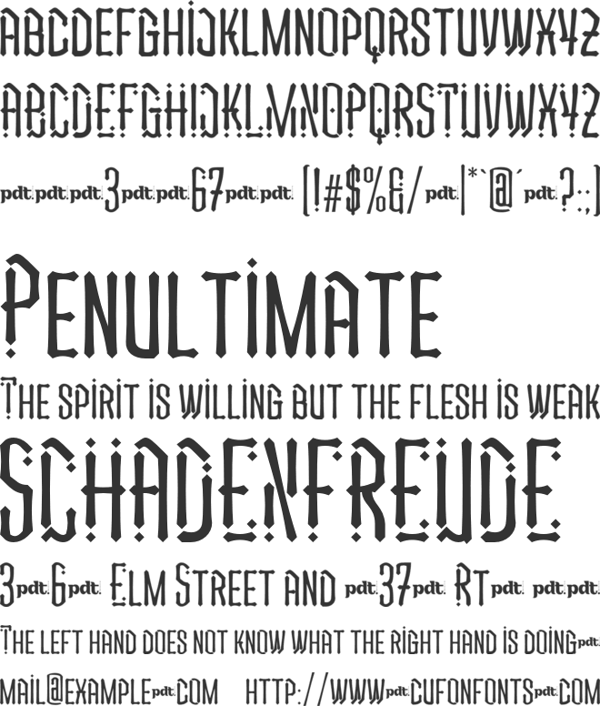 ZANKY trial font preview