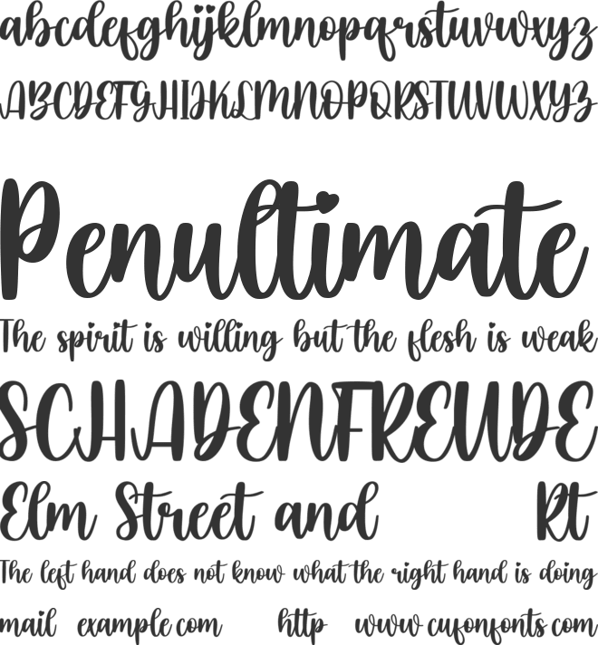 eilysa luise font preview