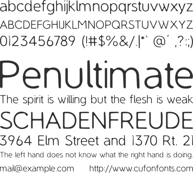 Nevermind Nr font preview