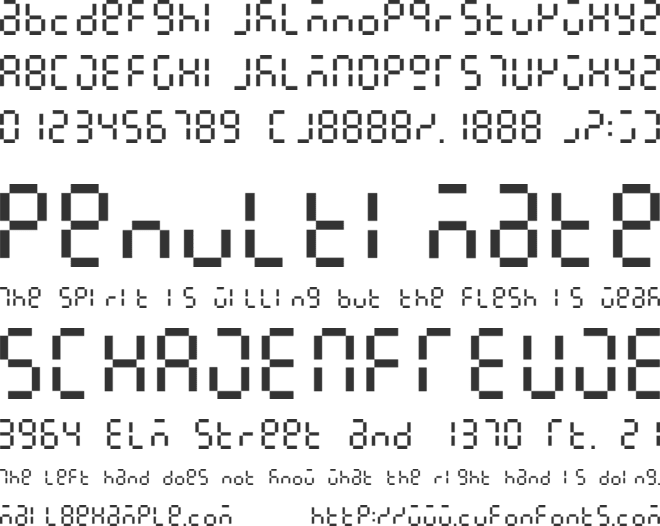 Seven Segmentiments font preview