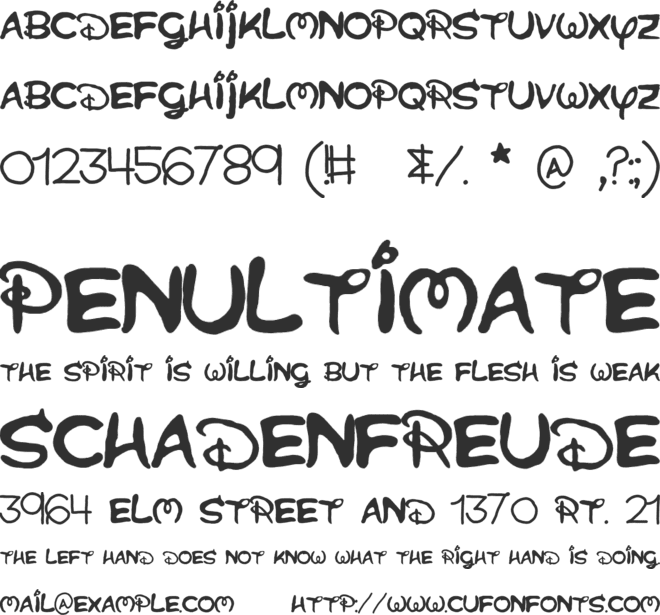 Aristoclosing font preview