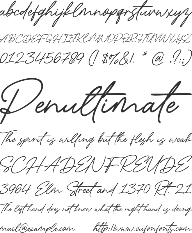 Sunday Gallery font preview