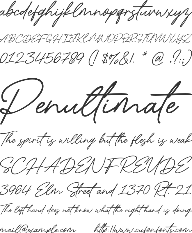 Sunday Gallery font preview