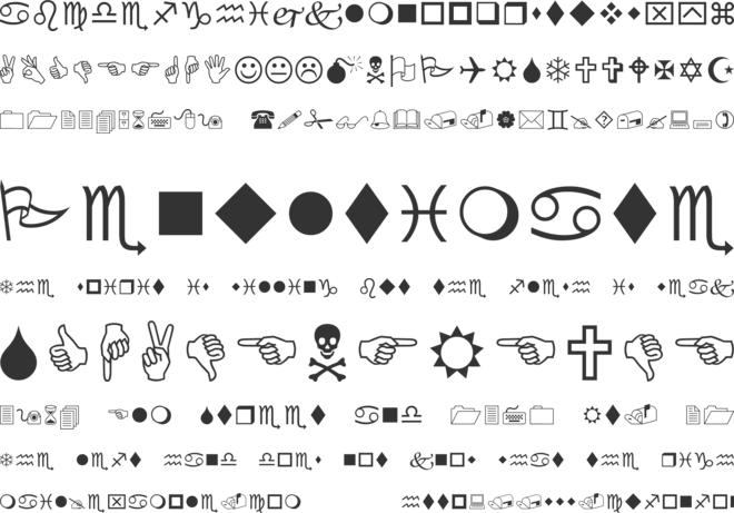 Wingdings font preview