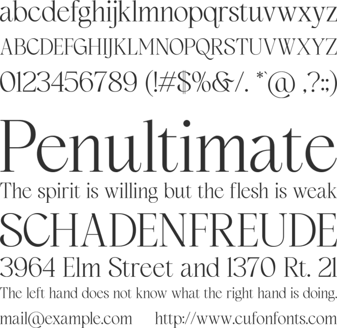 Westbourne Serif Free font preview