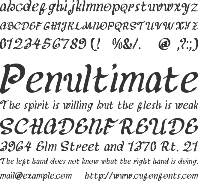 Slowly Satire Font font preview