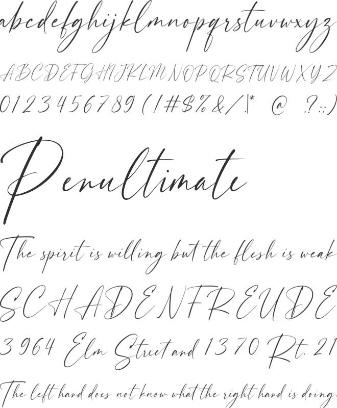 Beauty Handwriting font preview