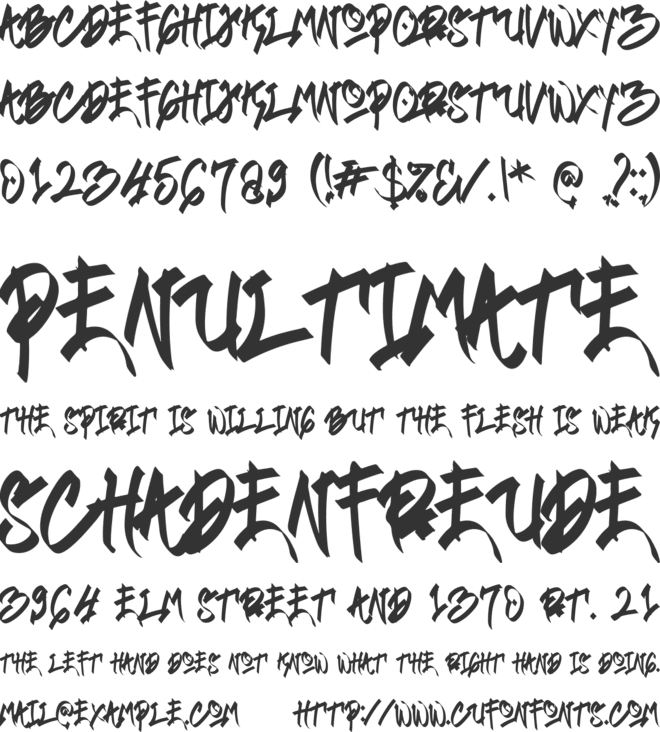 Thishub Graffiti font preview