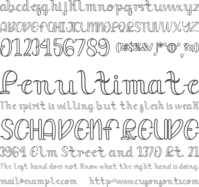 Chair Line font preview