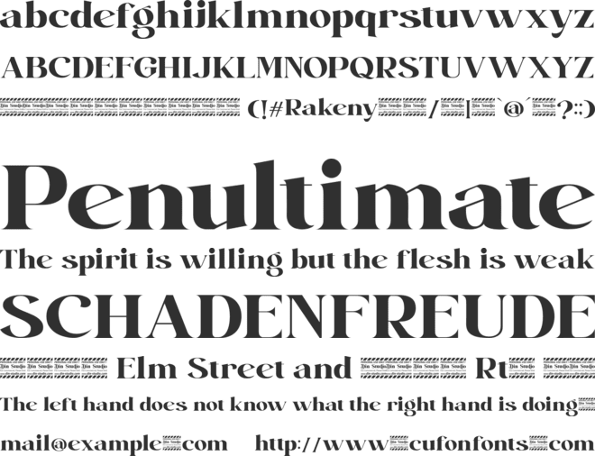 Rakeny Personal Use font preview
