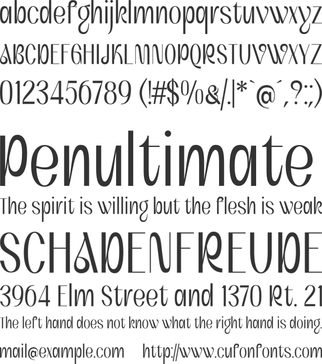 Bemona font preview