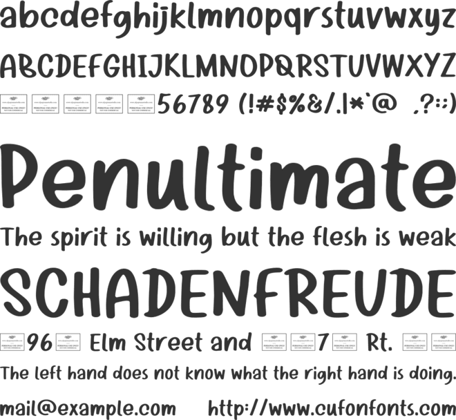 Vanilla Cake font preview