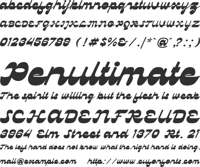 Dulblak Script font preview