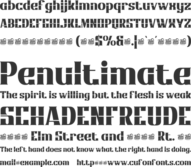 Qonihytrial font preview