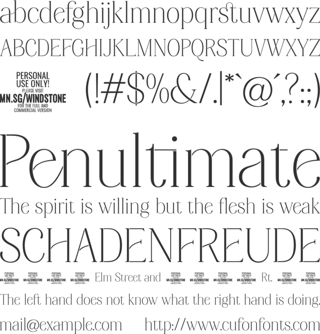 Windstone Serif PERSONAL USE font preview