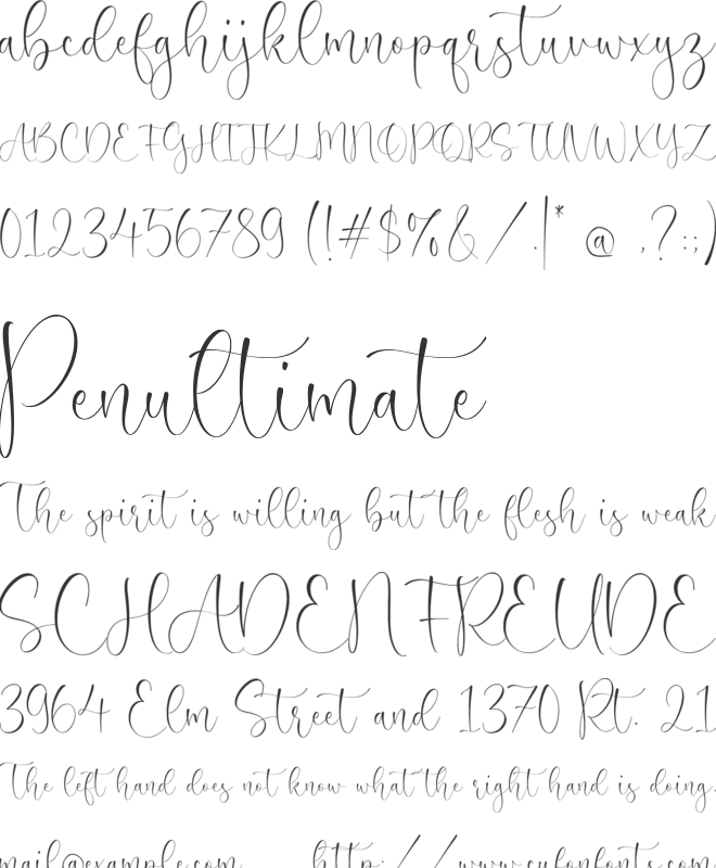 Amarylis Paradise font preview