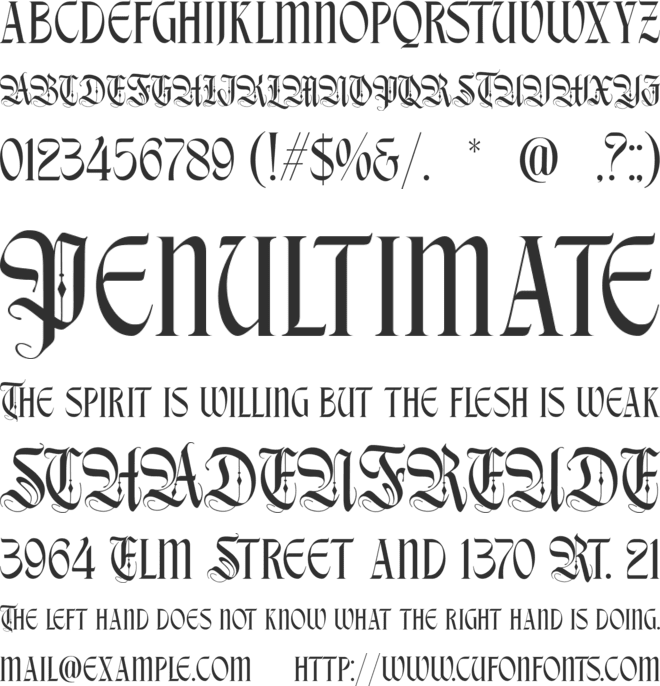 Pamors font preview
