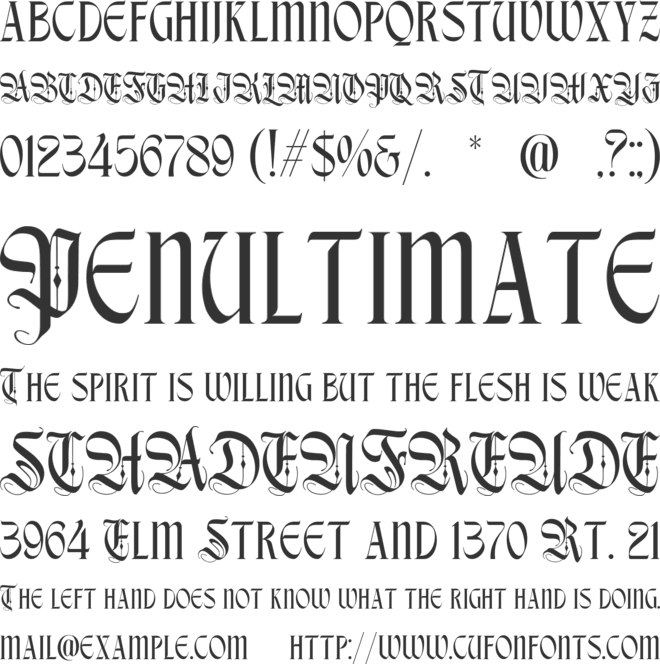 Pamors font preview