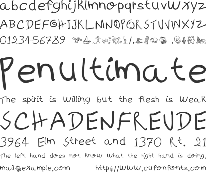 kidS Written font preview