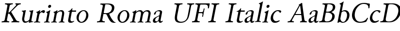 Kurinto Roma UFI Italic font