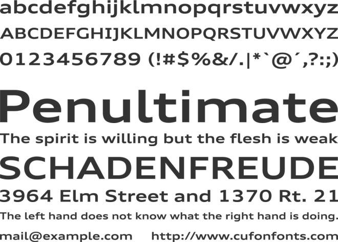 Audi Type Extended font preview