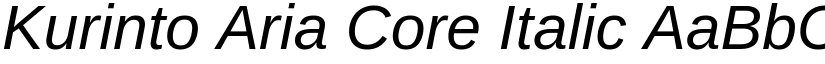 Kurinto Aria Core Italic font