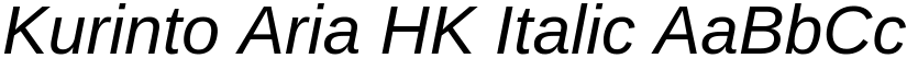 Kurinto Aria HK Italic font