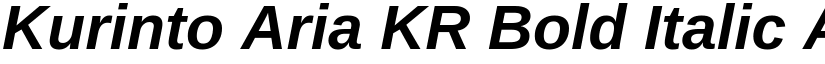 Kurinto Aria KR Bold Italic font