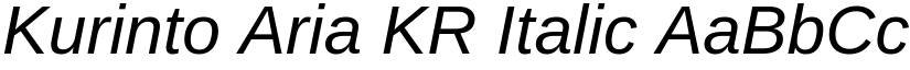 Kurinto Aria KR Italic font