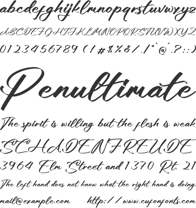 Giotthany font preview