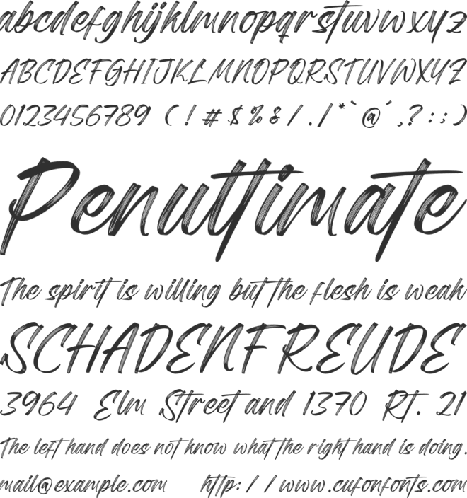 Suithame font preview