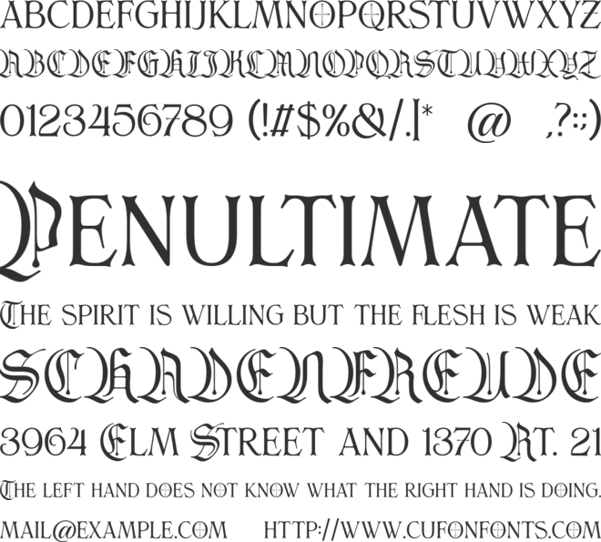 Darksame font preview