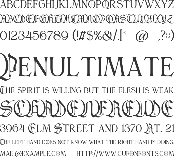 Darksame font preview