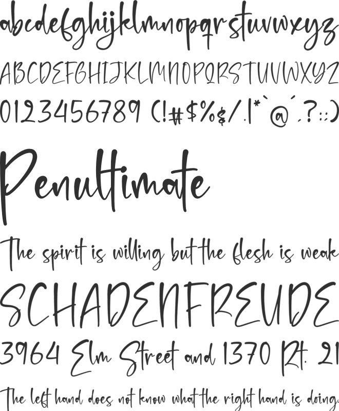 Benttoinas font preview