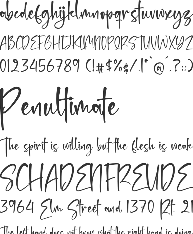 Benttoinas font preview