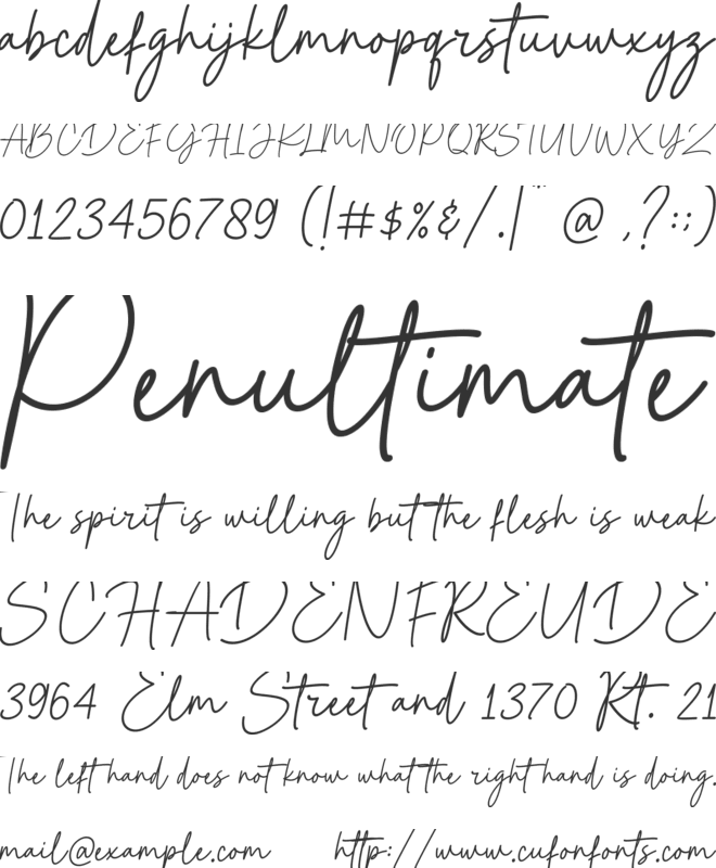 Hattinand font preview