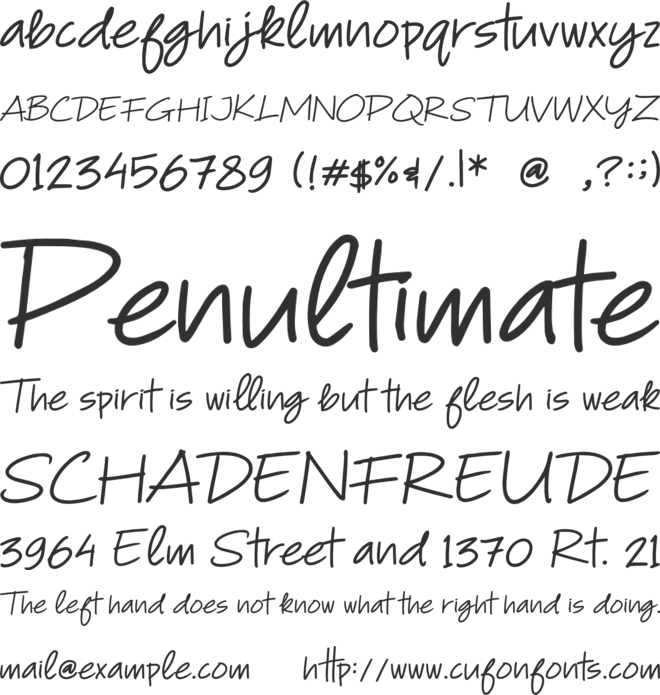 Simple Note font preview
