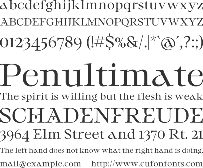 Steravina font preview