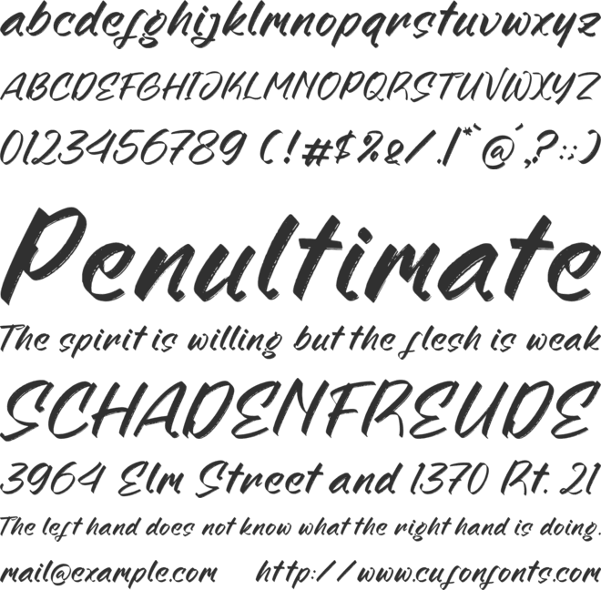 Kindmight font preview