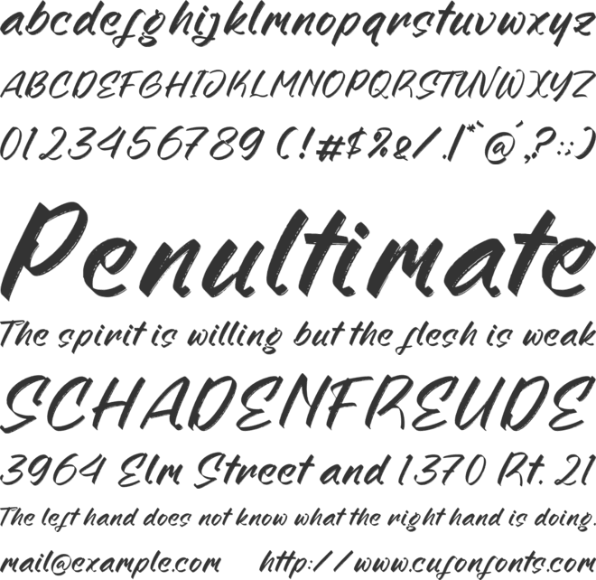 Kindmight font preview