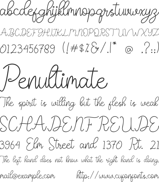 Sweet Friday font preview