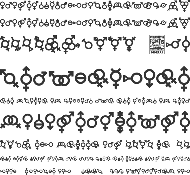 Gender Icons font preview