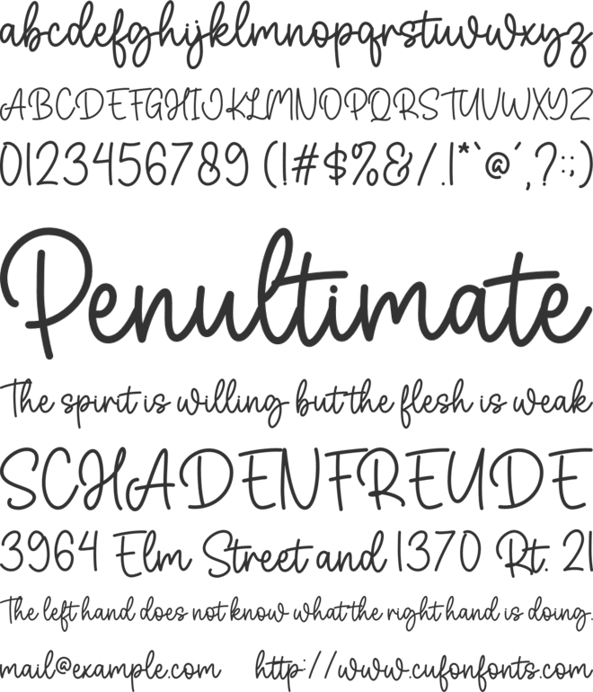 Pillow Talk font preview