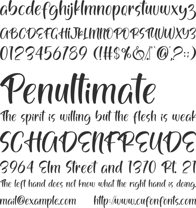 More Pepper font preview