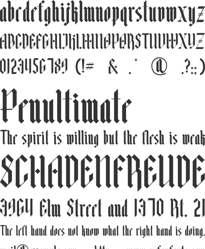 Cokerfill font preview