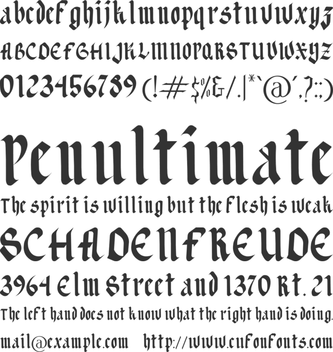 Dark Street font preview