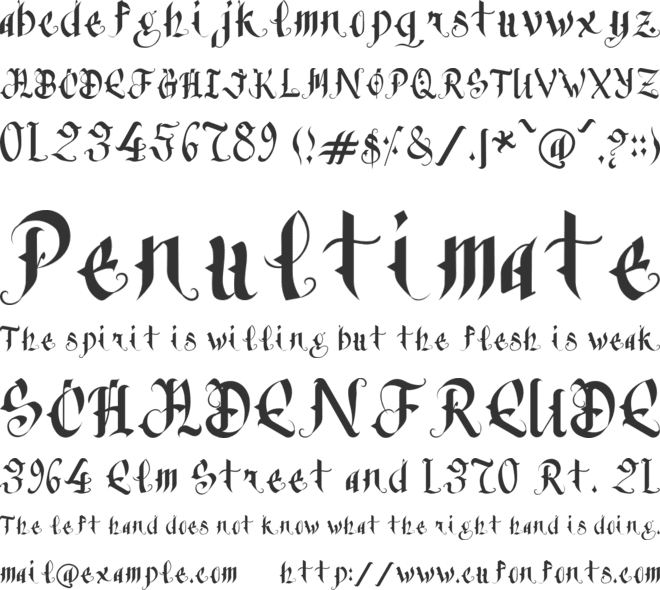 Darkmist font preview